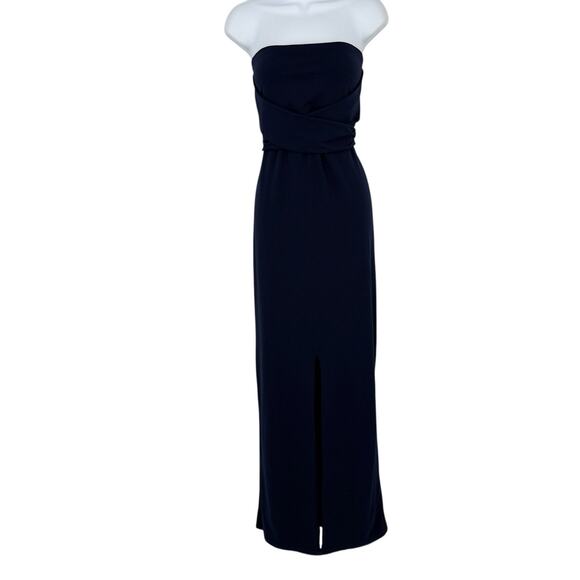 Lulus XL Navy Blue Strapless Maxi Dress with Split Front Hem Formal Gown - Picture 1 of 12